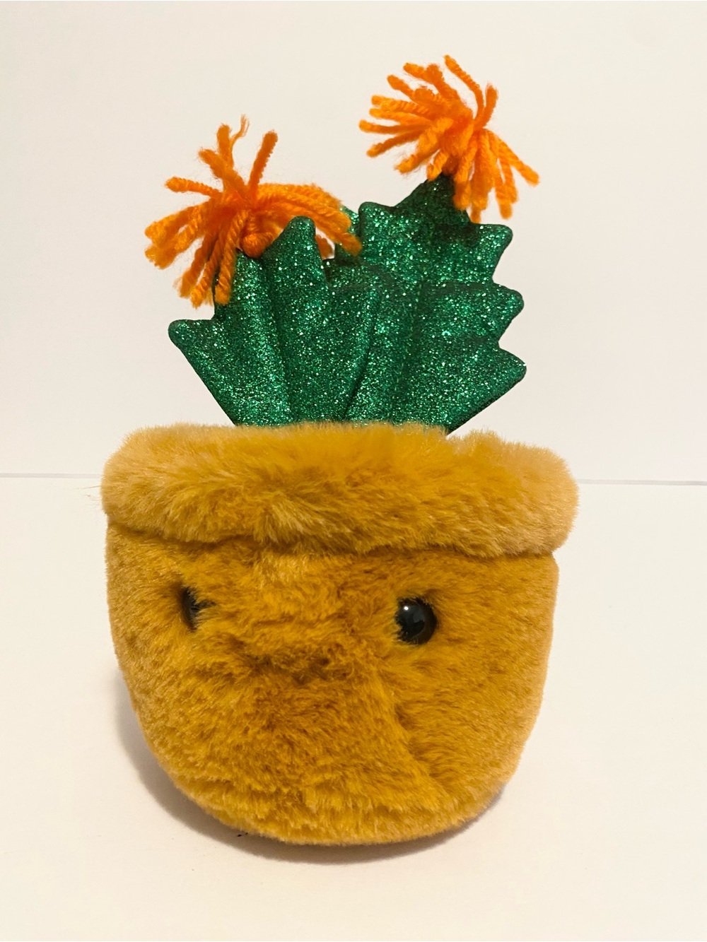 FAO Schwarz Sparklers Cactus Plant Orange Flowers 7” Soft Plush Stuffed Toy